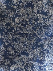 Coral Print Beautiful Blue Jeans