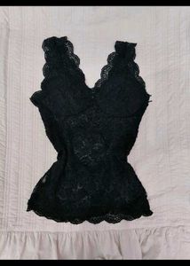 Black Lace V-Neck Camisole Top