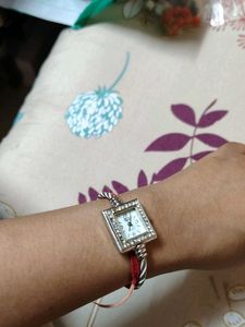 Sparkling Square Face Bangle Watch