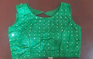 Green Embellished Blouse - Padded