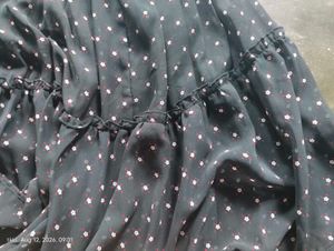 Black Polka Dot Tiered Skirt