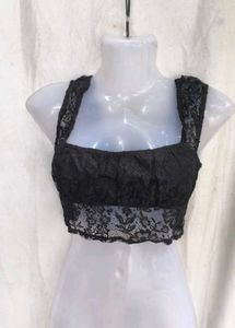 Y2K black crop top