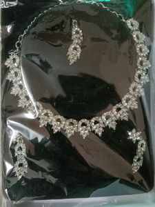 Sparkling Crystal Necklace and Earring Set