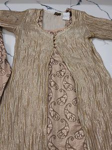 designer dress Elegant Gold Kurta Set with Paisley