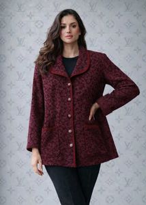 Elegant Burgundy Textured Jacket