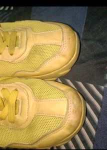 Yellow Lace-Up Sneakers