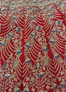 Red Embroidered Anarkali Dress
