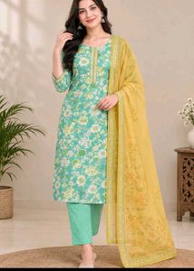 combo of 3 unstitched cotton kurta sets