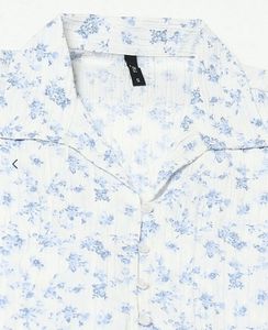 Blue Floral Textured Shirt