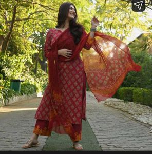 Women viscose rayon kurta Pant Dupatta Set