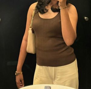 Westside Brown Ribbed Knit Tank Top