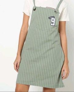 RIO cute striped Dungaree with Polka Dot Top