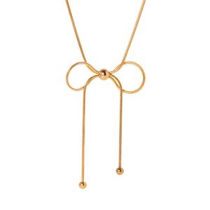 Gold Bow Tie Necklace