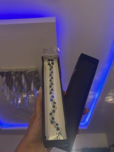 CZ Crystal Silver Plated Sparkling Blue Bracelet