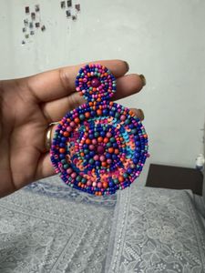 Boho Beaded Hoop Earrings