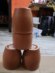 unused Terracotta Tea Cups - Set of 4