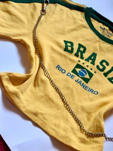 Brazil Baby Tee 🇧🇷Y2K Football Jersey Style T