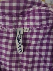 Chic Purple Gingham Button-Up fitted Shirt