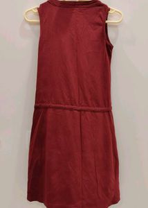 Chic Maroon Zipper Dress