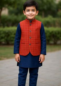 Men's Kurta Set with Waistcoat