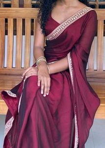 Maroon Saree with Gold Embellishments