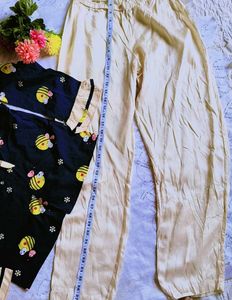Cute korean Bee Print Pajama Set