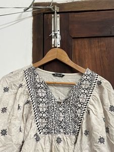 Bohemian Embroidered Cotton Top