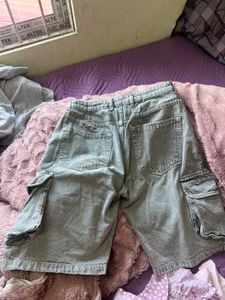 Gray Cargo Denim jorts