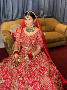 Stunning Red Embroidered Lehenga Choli
