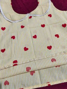 Cute Yellow Heart Print Blouse