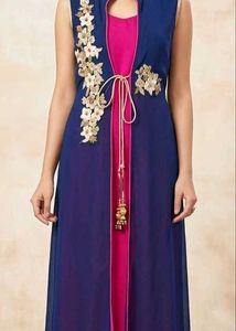 Elegant Blue &amp; Pink Kurta Set
