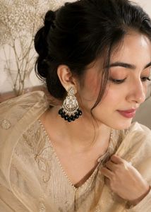 Exquisite Black Beaded Chandelier Earrings