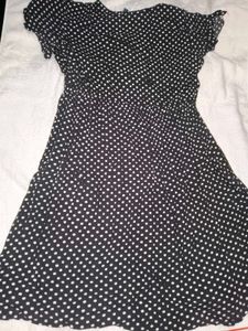 black dress polka dot
