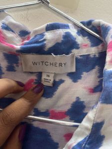 Chic Abstract Print Button-Up Tunic