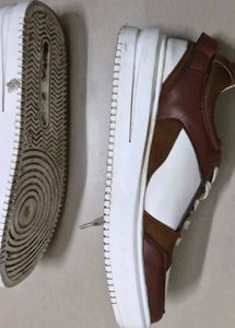women's White &amp; Brown Sneakers