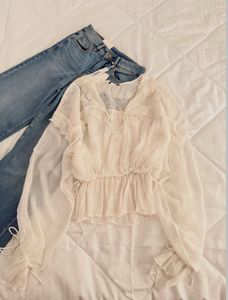 Ruffle sleeves top 😍