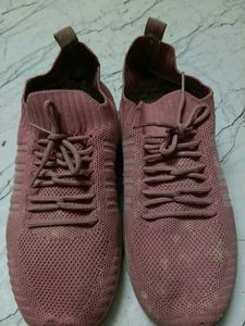 Comfortable Pink Knit Sneakers