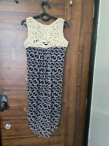 Black &amp; White Printed Maxi Dress