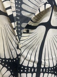 Unique Graphic Print Button-Up Shirt