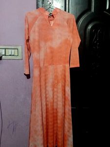 Peach Tie-Dye Maxi Dress
