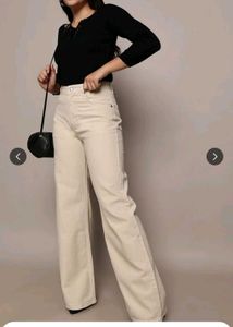 H&M wide twill trousers