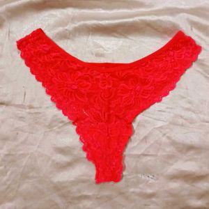 Red Lace Thong Panty