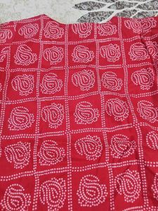 Vibrant Red Bandhani  suit with Pillzo