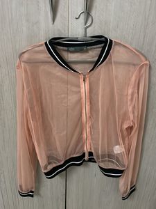 Sheer Pink Bomber Jacket