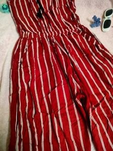 Striped Maroon Jumpsuit