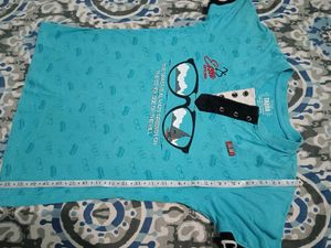 Cool Blue T-Shirt with Surf Graphics