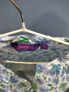 Blue &amp; White Printed Kurta