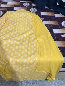 Elegant Yellow Embroidered Kurta Set
