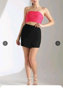 Chic Black Wrap Mini Skirt