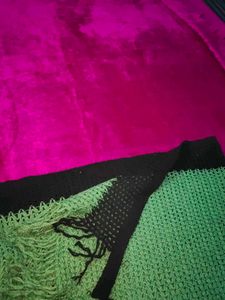 ( set of 2)  Pink shawl and green black sha